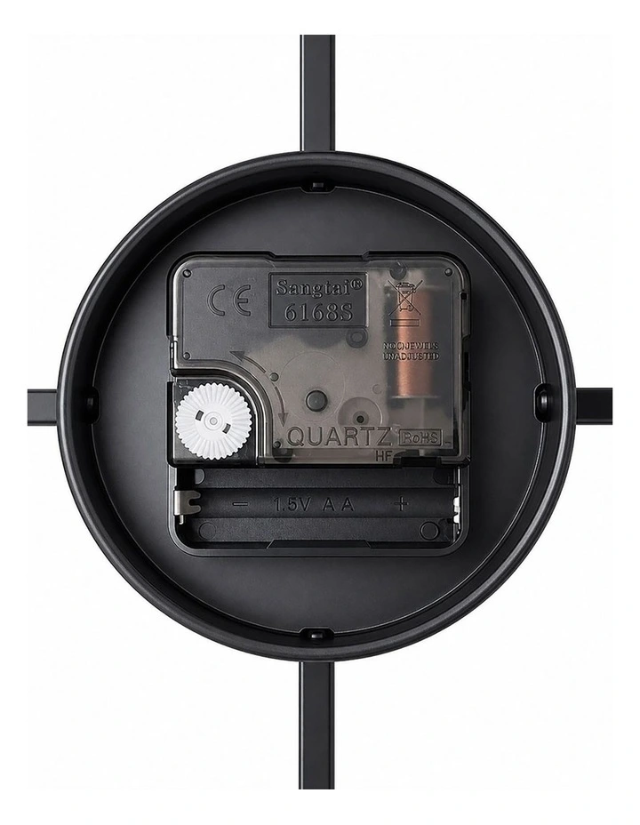 Yezi Wall Clock Silent Quartz 40cm Easy Read Dial for Bedroom Decor Black image 4