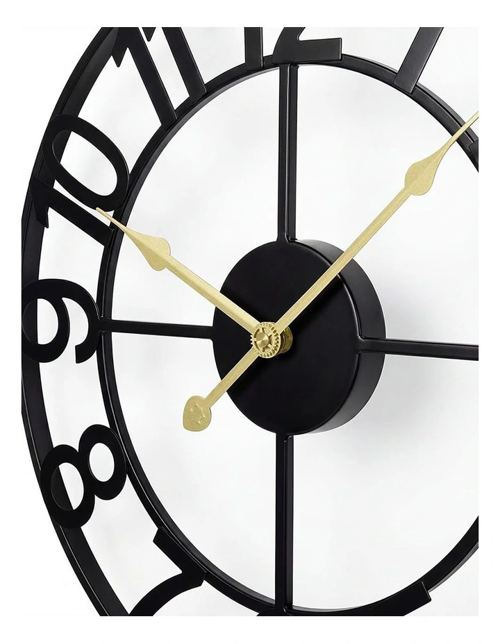 Yezi Wall Clock Silent Quartz 40cm Easy Read Dial for Bedroom Decor Black image 5