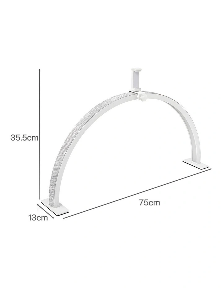 Emitto Nail Light Half Moon Desk Lamp Dimmable Salon Lash Phone Clip White image 2