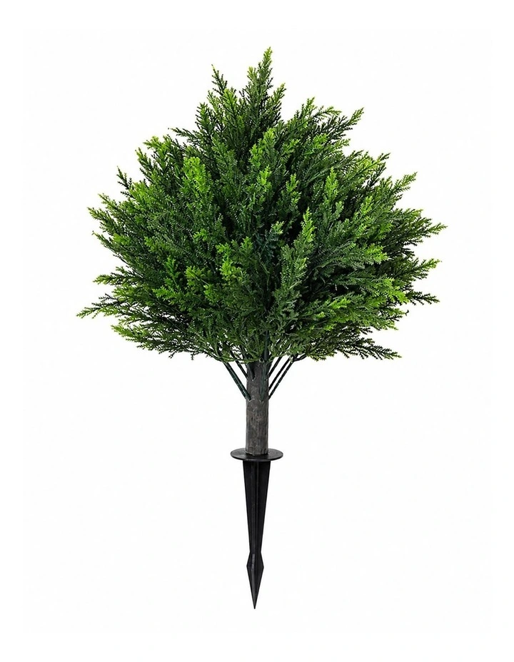 Lambu Artificial Cedar Topiary Balls Set of 2 Ground Spike Patio Garden Green image 1