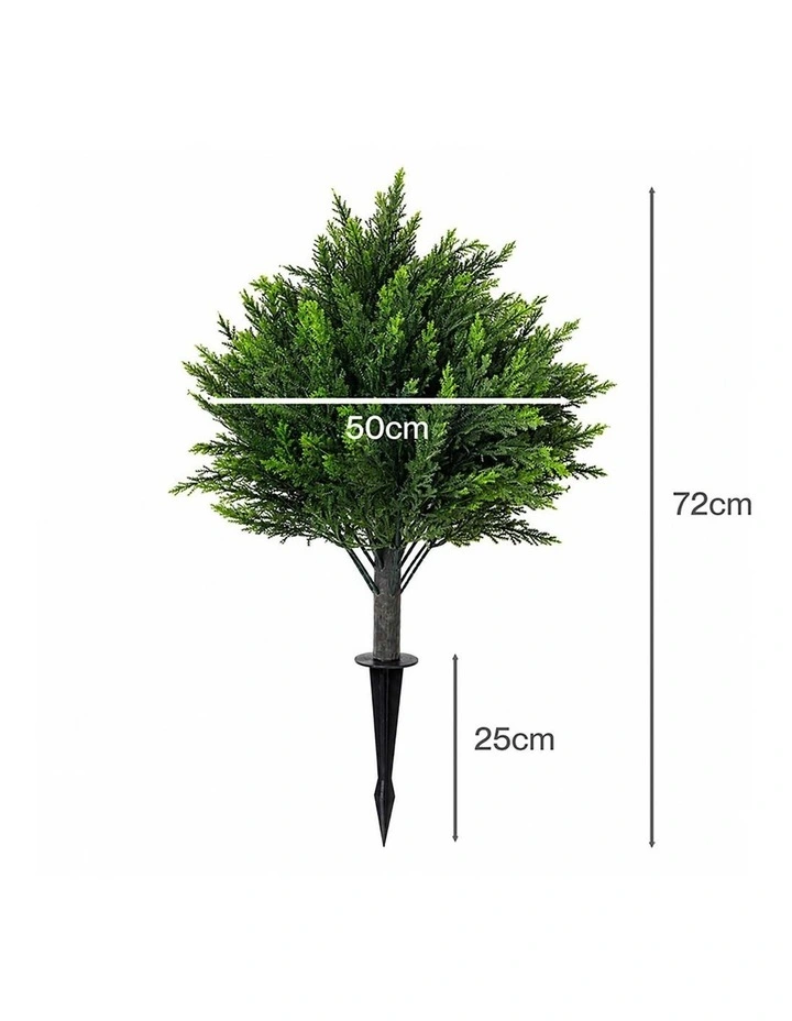 Lambu Artificial Cedar Topiary Balls Set of 2 Ground Spike Patio Garden Green image 2