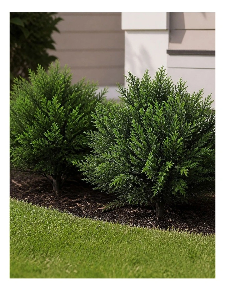 Lambu Artificial Cedar Topiary Balls Set of 2 Ground Spike Patio Garden Green image 6
