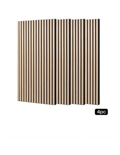 Levede Acoustic Wall Panels 4pc NRC>0.7 120 x 60cm for Interior Wall Decor Oak