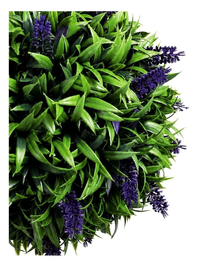 Lambu Artificial Plants Faux Lavender Topiary Set of 2 for Front Door Green image 3