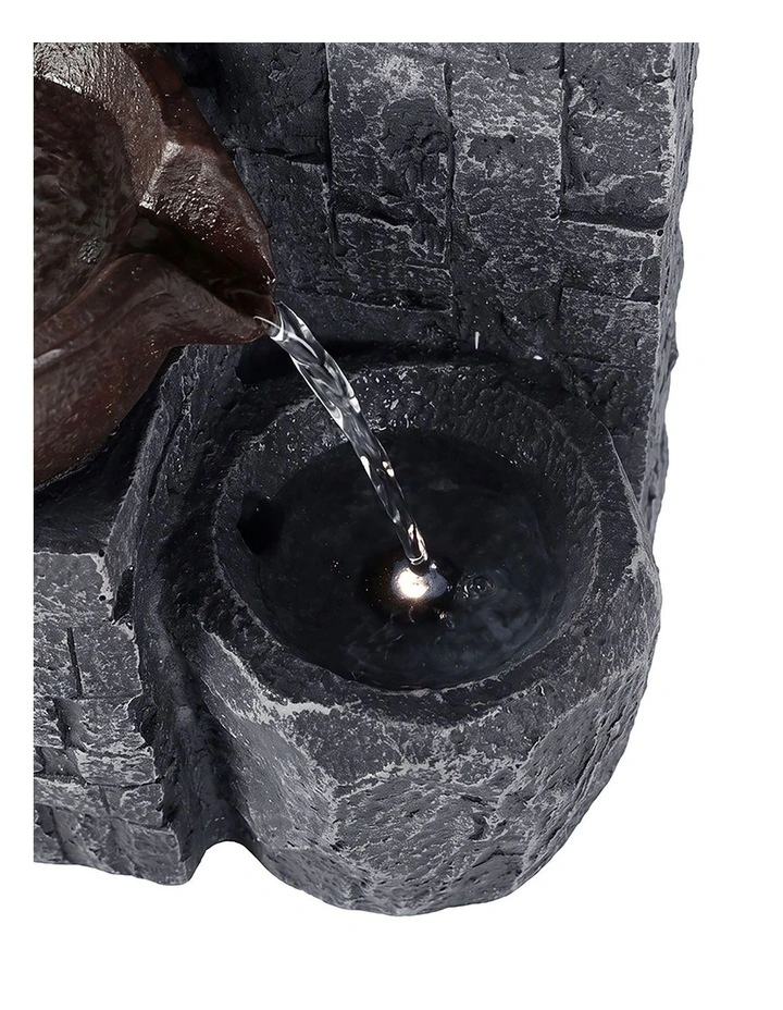 Levede Water Fountain Feature 4 Tier LED Resin Outdoor for Garden Patio Grey image 3