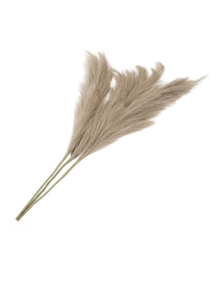 Santaco Pampas Grass Artificial 3Pcs 116cm Fluffy Faux Silk for Vase Brown image 1