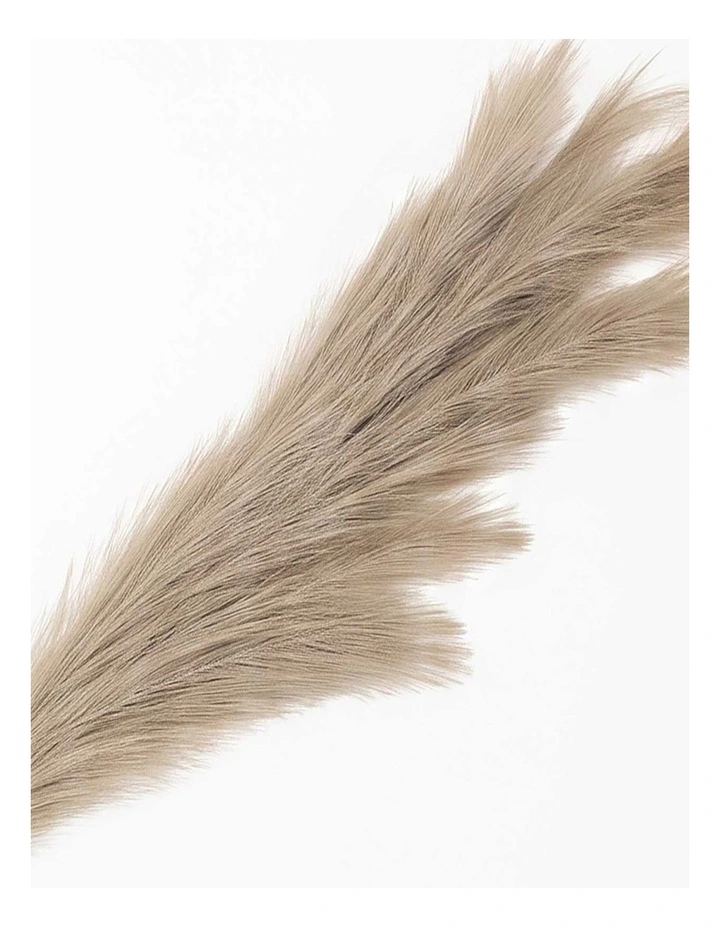 Santaco Pampas Grass Artificial 3Pcs 116cm Fluffy Faux Silk for Vase Brown image 3