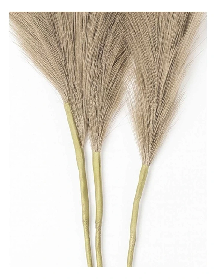 Santaco Pampas Grass Artificial 3Pcs 116cm Fluffy Faux Silk for Vase Brown image 5