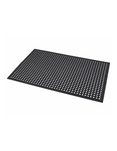 Marlow Anti Fatigue Mat Non Slip for Rubber Floor Draining Entry Door Black
