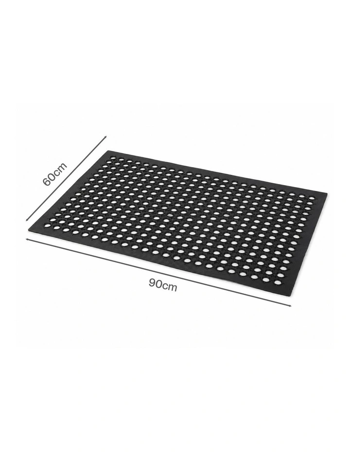 Marlow Anti Fatigue Mat Rubber Non Slip Cuttable For Entryway Garage Black image 2