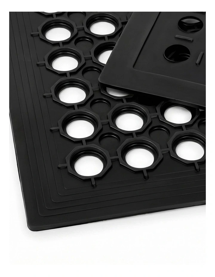 Marlow Anti Fatigue Mat Rubber Non Slip Cuttable For Entryway Garage Black image 4
