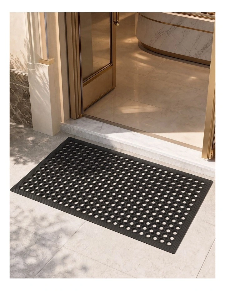 Marlow Anti Fatigue Mat Rubber Non Slip Cuttable For Entryway Garage Black image 6