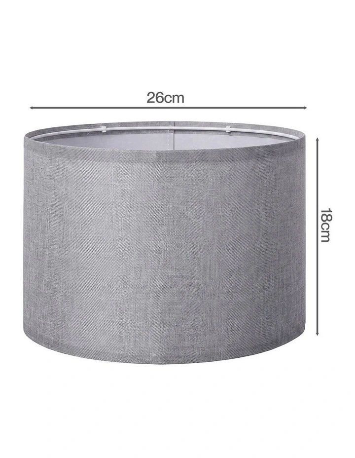 Emitto Lamp Shade 4pc Linen Drum E26 E27 with E14 Rings for Home Decor Grey image 2