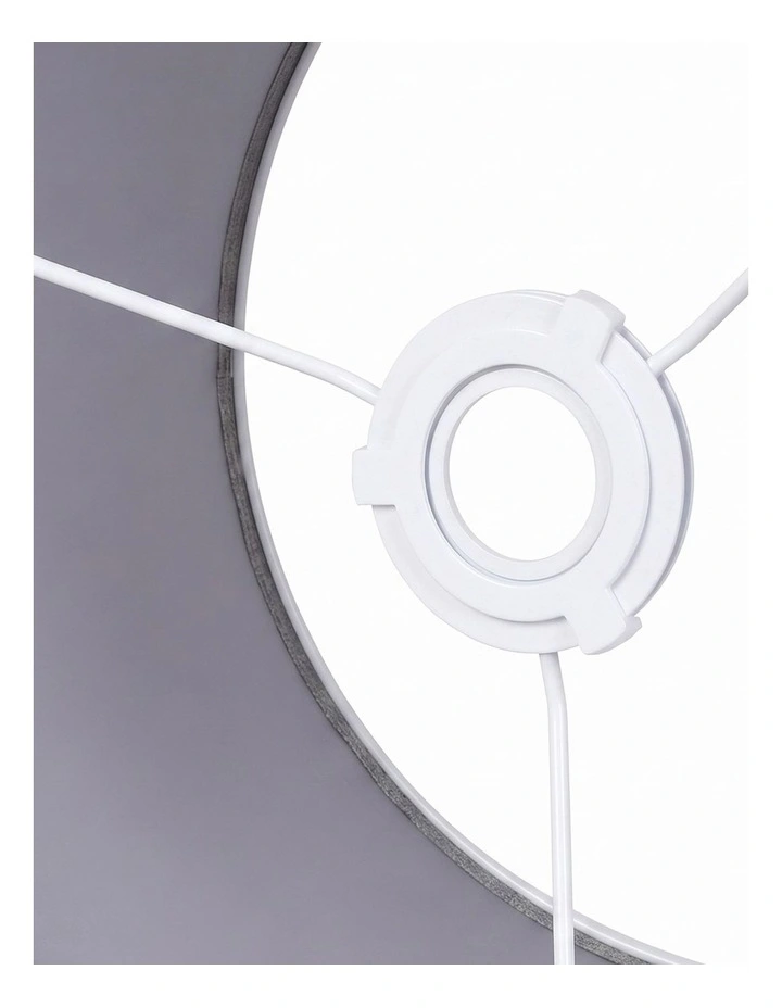 Emitto Lamp Shade 4pc Linen Drum E26 E27 with E14 Rings for Home Decor Grey image 4