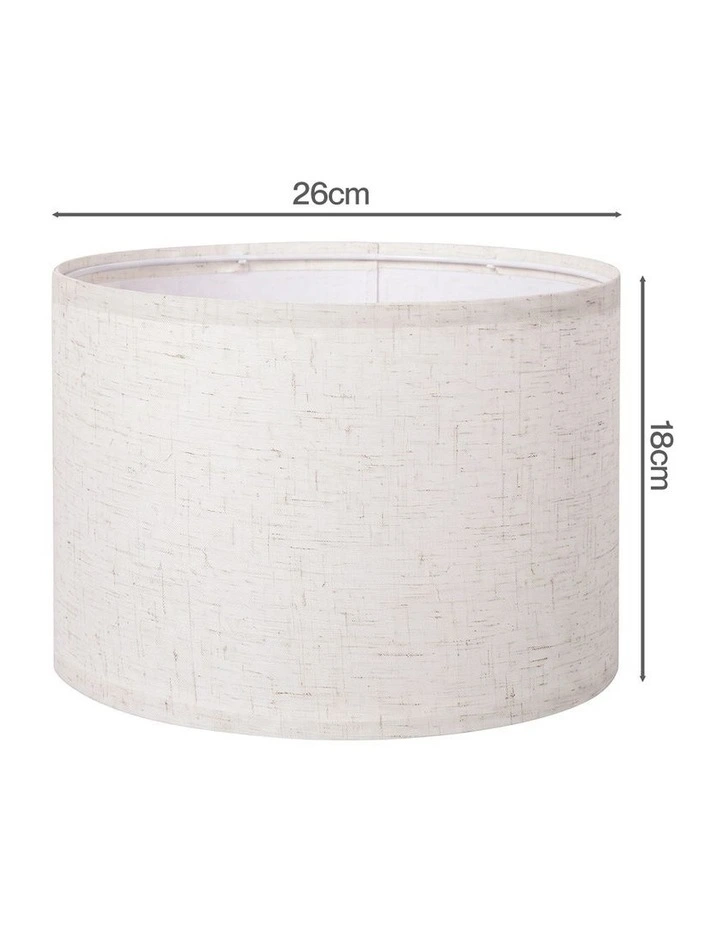Emitto Lamp Shade 4pc Linen Drum E26 E27 with E14 Ring for Home Decor Beige image 2