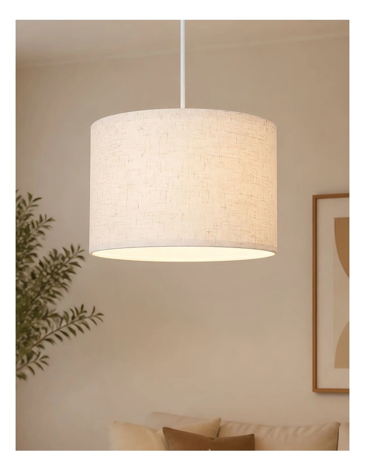 Emitto Lamp Shade 4pc Linen Drum E26 E27 with E14 Ring for Home Decor Beige image 6