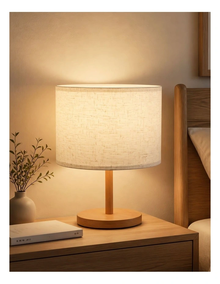 Emitto Lamp Shade 4pc Linen Drum E26 E27 with E14 Ring for Home Decor Beige image 7