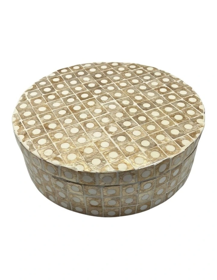 Elodie Pearl Small Box 25x25x8cm Natural image 1