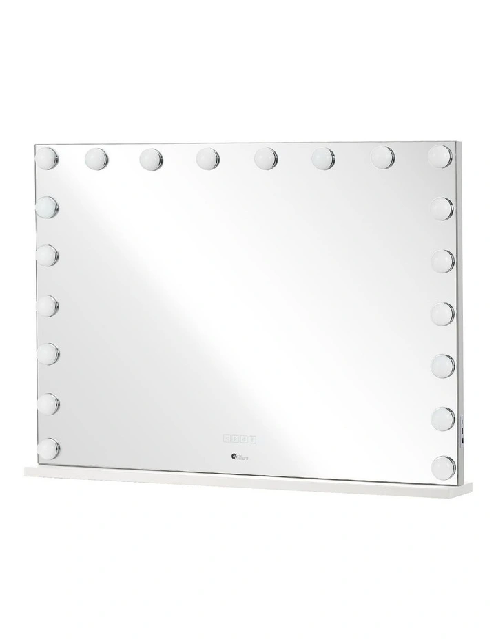 Oikiture 100x72cm Bluetooth Hollywood Makeup Mirror 20 Bulbs 2 USD Port image 1