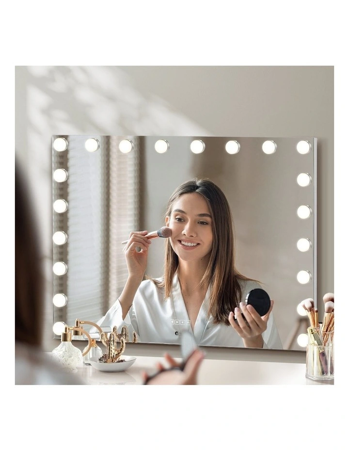 Oikiture 100x72cm Bluetooth Hollywood Makeup Mirror 20 Bulbs 2 USD Port image 5