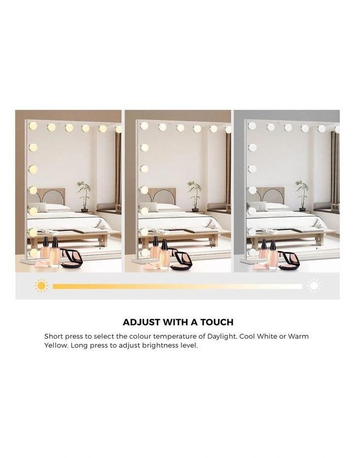 Oikiture 100x72cm Bluetooth Hollywood Makeup Mirror 20 Bulbs 2 USD Port image 6