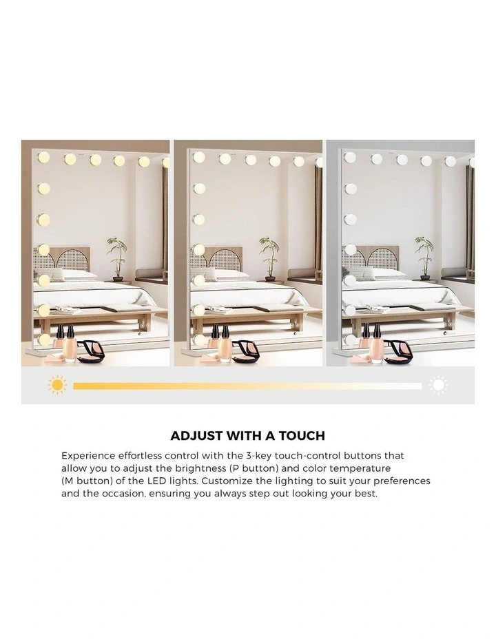 Oikiture 100x80cm Hollywood Makeup Mirror 21 LED Bulbs Vanity Wall Mirrors image 6
