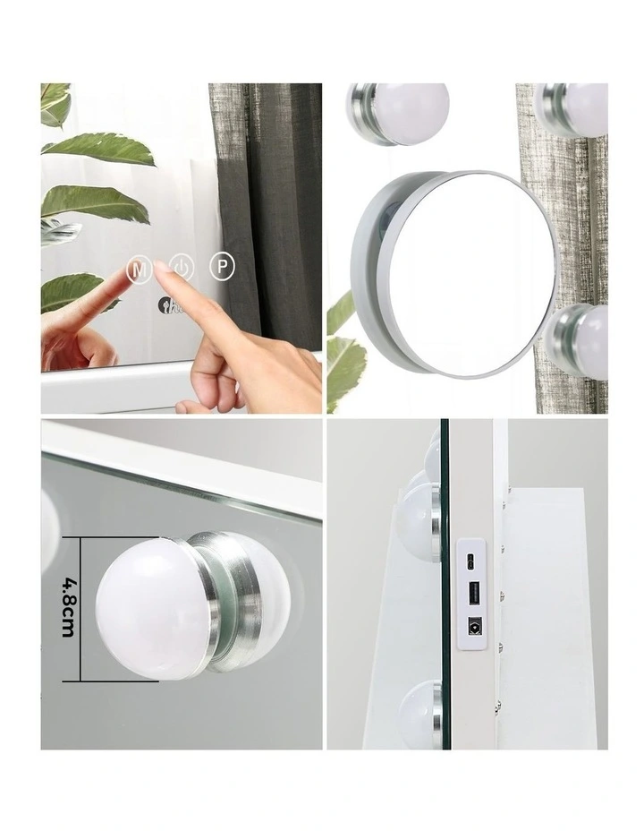 Oikiture 100x80cm Hollywood Makeup Mirror 21 LED Bulbs Vanity Wall Mirrors image 7