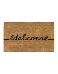 PVC Backed Coir Printed Mat 45x75x1.5cm Welcome