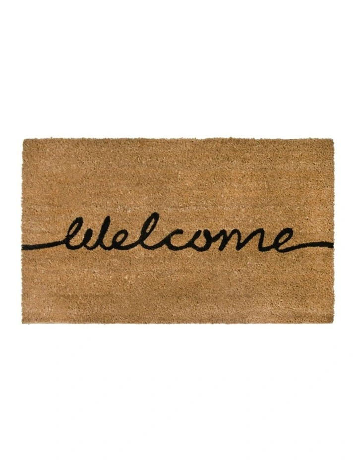 PVC Backed Coir Printed Mat 45x75x1.5cm Welcome image 1