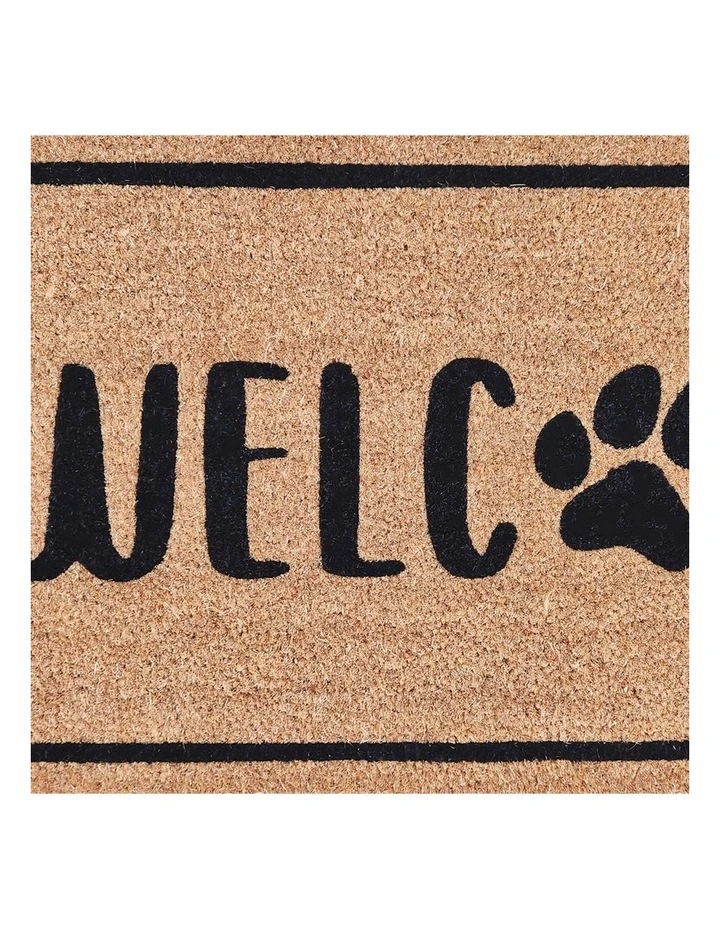 PVC Backed Coir Mat 40x120cm Paw Welcome image 2