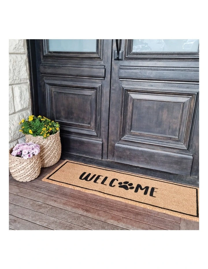 PVC Backed Coir Mat 40x120cm Paw Welcome image 3