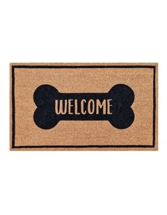 PVC Backed Coir Mat 45x75cm Dog Welcome