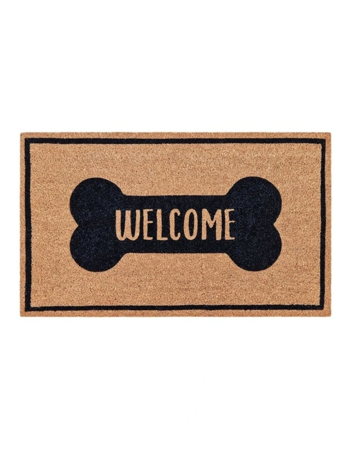 PVC Backed Coir Mat 45x75cm Dog Welcome image 1