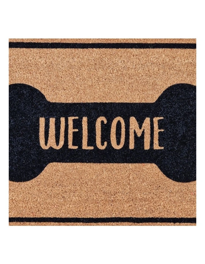 PVC Backed Coir Mat 45x75cm Dog Welcome image 2