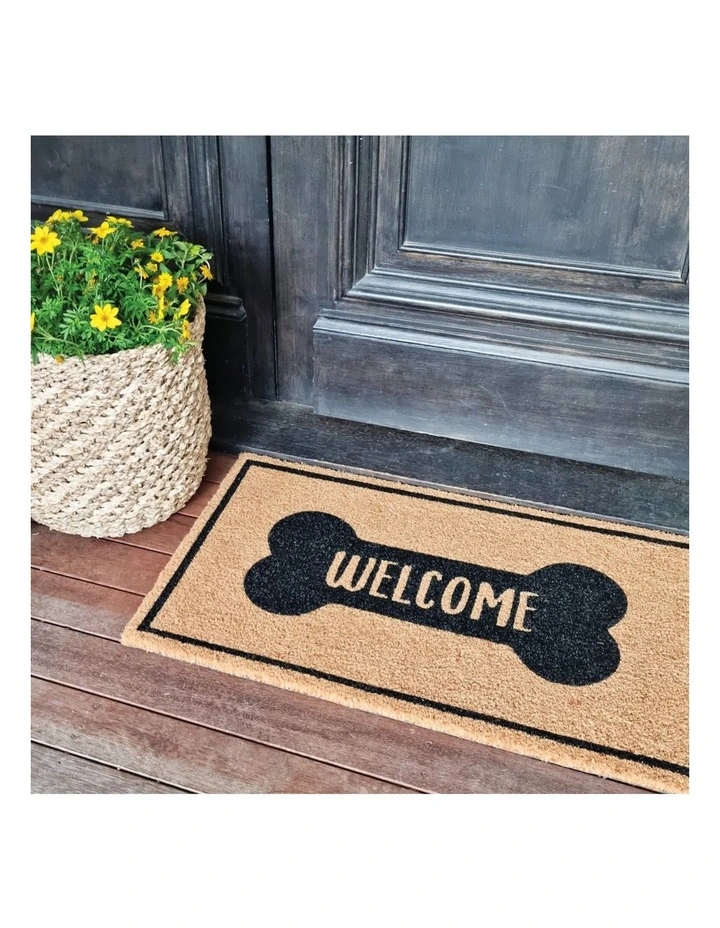 PVC Backed Coir Mat 45x75cm Dog Welcome image 3