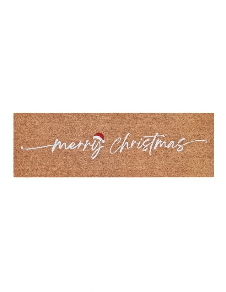 PVC Backed Coir Mat 40x120x1.5cm Merry Christmas image 1