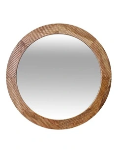 Claire Mirror Round 80cm Natural