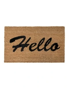 PVC Backed Coir Printed Mat 45x75cm Hello