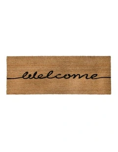 PVC Backed Coir Printed Mat Ranchslider 40x120x1.5cm Welcome
