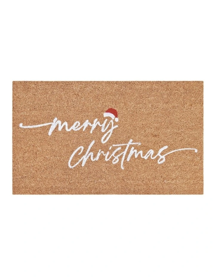 PVC Backed Coir Mat 45x75x1.5cm Merry Christmas image 1