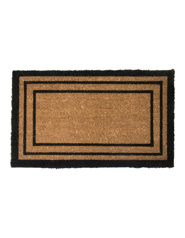PVC Backed Coir Printed Mat 45x75x1.5cm Rectangular Lines image 1