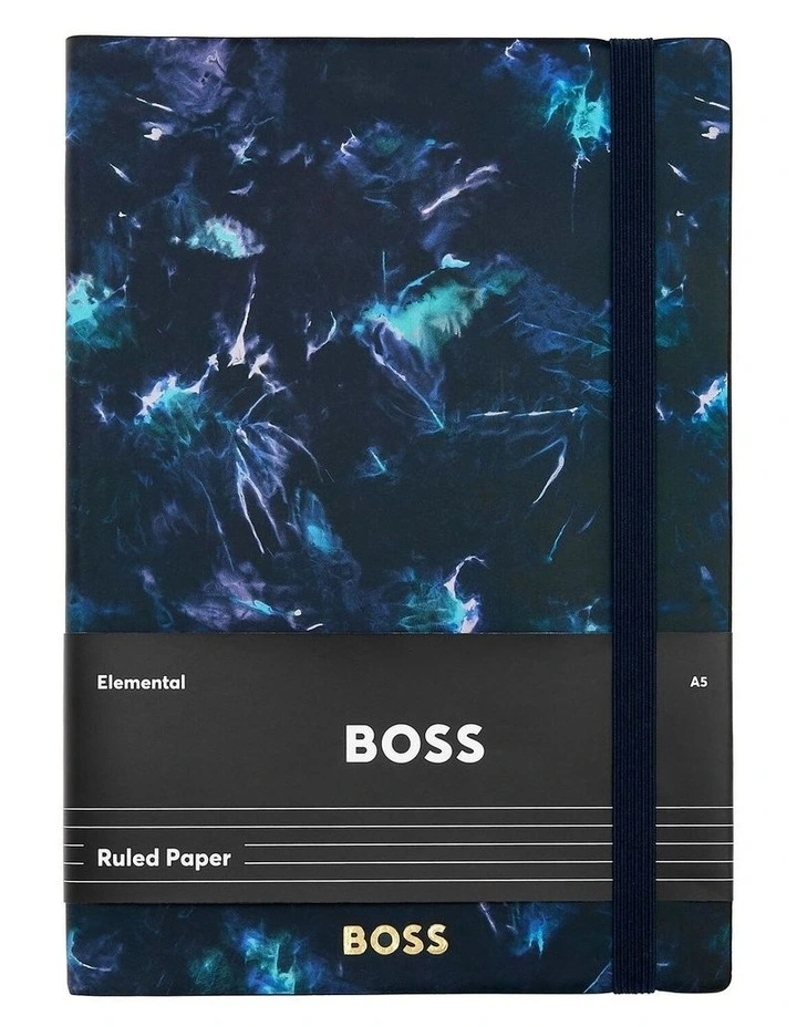 BOSS Notebook A5 Tie-dye Flower Navy Lined image 1