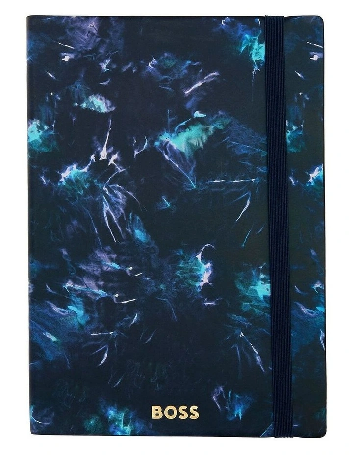 BOSS Notebook A5 Tie-dye Flower Navy Lined image 2