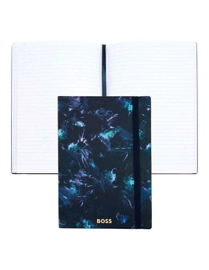 BOSS Notebook A5 Tie-dye Flower Navy Lined image 4