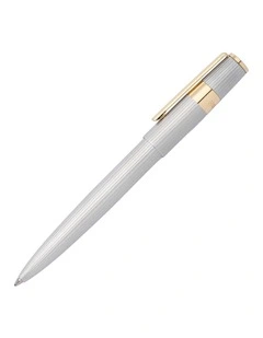 Hugo Boss Ballpoint Pen Gear Pinstripe Silver/Gold