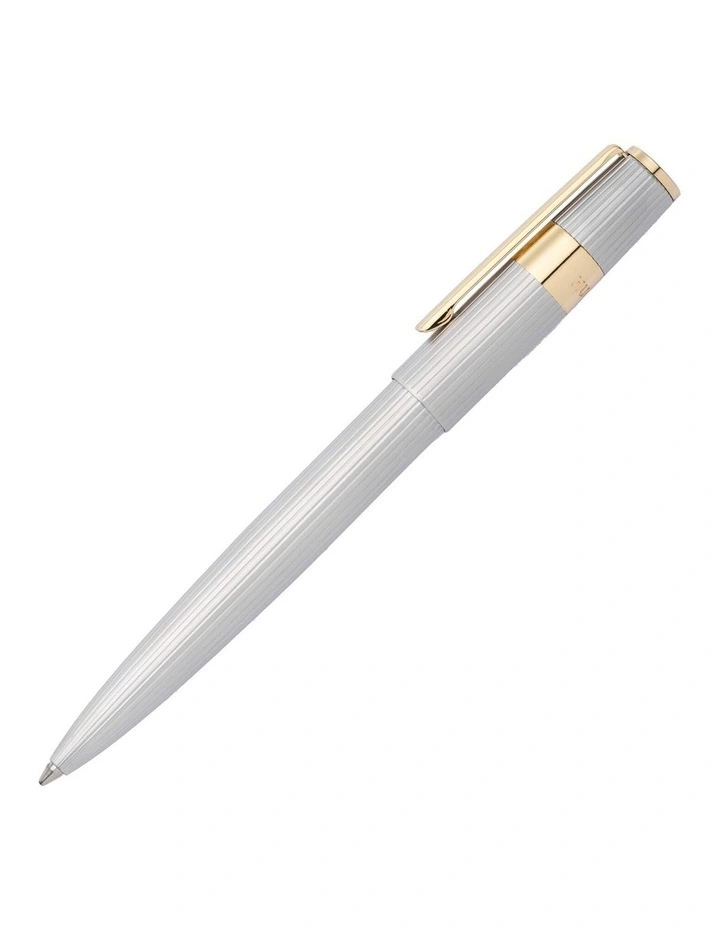 Hugo Boss Ballpoint Pen Gear Pinstripe Silver/Gold image 1