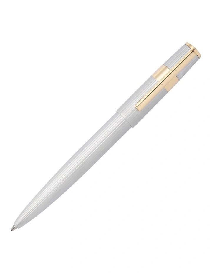 Hugo Boss Ballpoint Pen Gear Pinstripe Silver/Gold image 2