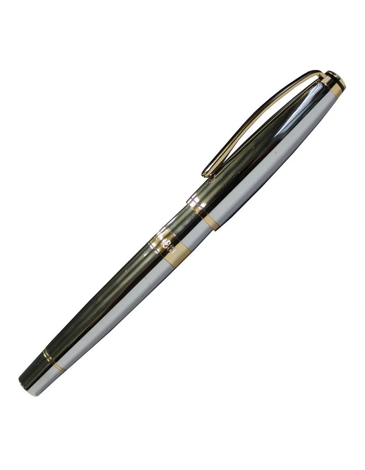 Bicolore Chrome/Gold Rollerball Pen image 2