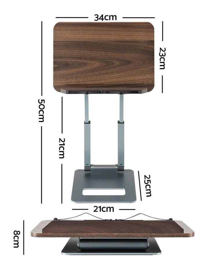 Artiss Book Stand Telescopic Book Holder with Page Clip Ergonomic Desktop Stands OAK image 2