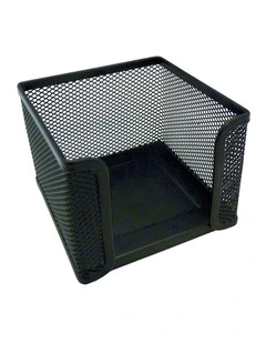 Home/Work Metal Mesh Memo/Notes Cube Holder Stationery Desk Organiser BK